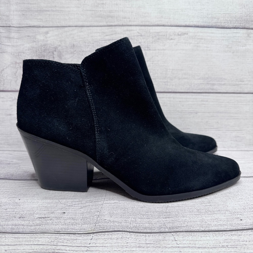 Blondo Noel Waterproof Black Suede Ankle Boots Block Heel 9M NOEL01SD